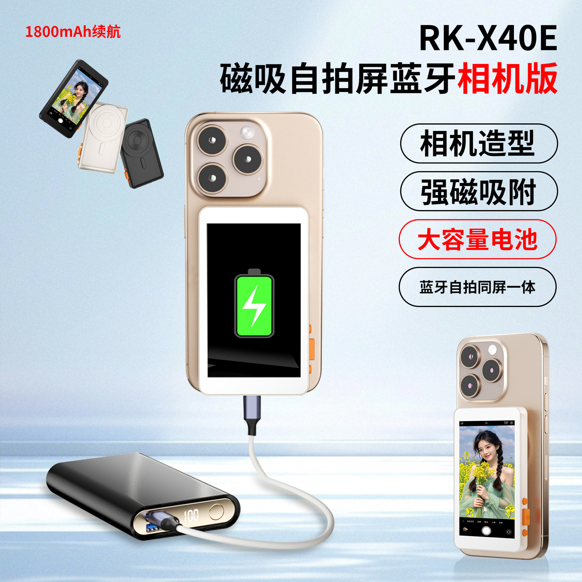 Selfie screen projection device, mobile phone screen projection device, live-streaming device for hosts and Internet celebrities, rear camera, selfie device, mobile phone screen mirroring device Application Scenario