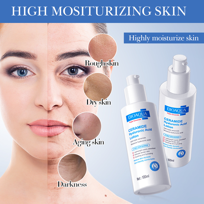 All-english BIOAOUA ceramide Hyaluronic acid Moisturizing Lotion for moisturizing the skin cross-border export wholesale Specification drawing