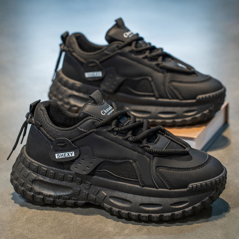 New men's summer breathable mesh sports shoes for teenagers, trendy and versatile for men, thick-soled dad shoes with tire soles details Picture