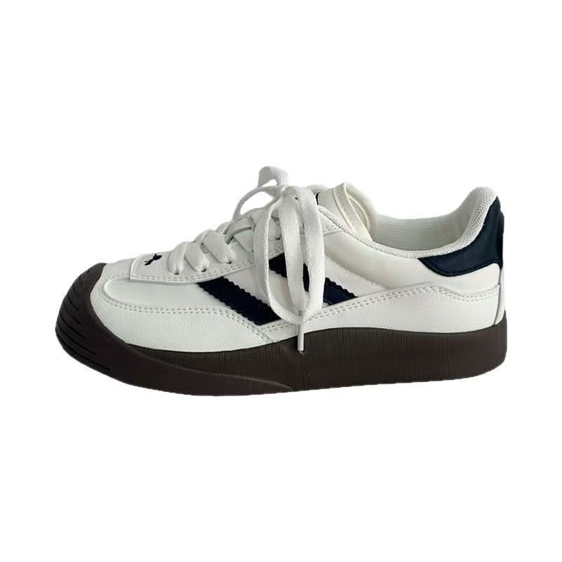 Design niche retro De Xun shoes for women, Spring 2025 new style white sneakers, casual board shoes, ins trend, wholesale for foreign trade Item Picture