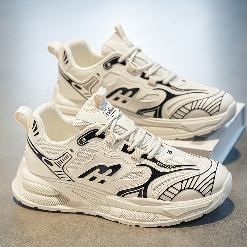 Autumn men's shoes 2024 new breathable mesh shoes, men's sports shoes, Korean-style trendy and versatile thick-soled dad shoes full figure