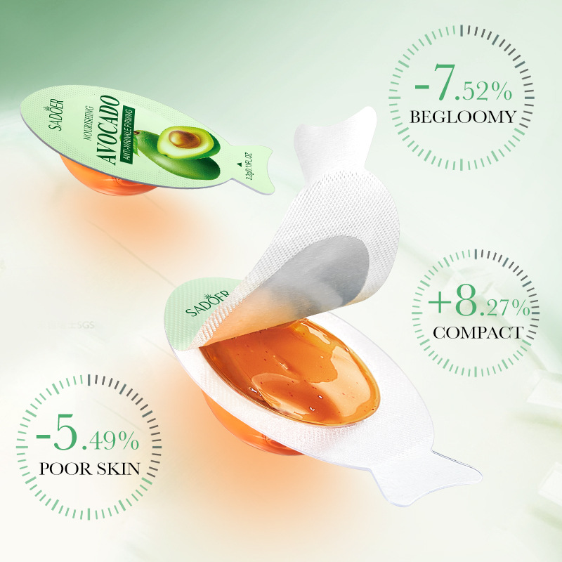 Full English SADOER Avocado Nourishing Anti-Wrinkle Firming Sleeping Mask, Skin Rejuvenation and Freezing Mask cross-border export wholesale Specification drawing