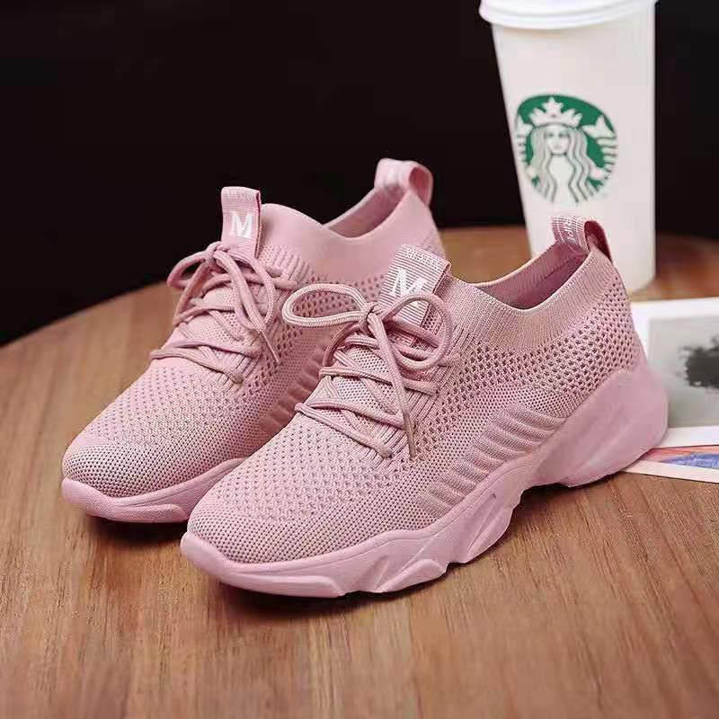 Factory wholesale 2025 sports shoes, women's flat shoes, spring and summer new style mesh breathable shoes, women's casual shoes, women's trend full figure