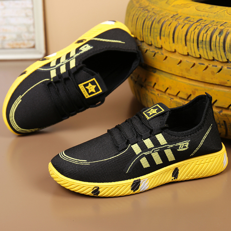 Spring fashion men's shoes: flying woven breathable mesh student shoes, men's versatile casual shoes, one-piece consignment Specification drawing