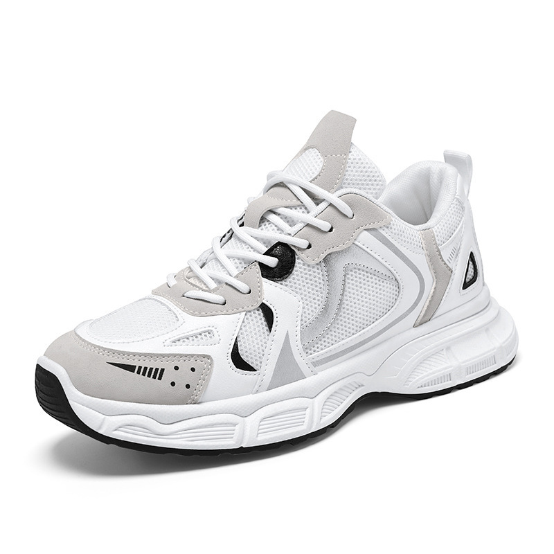 New breathable mesh shoes for men in autumn, trendy and versatile thick-soled sports shoes, casual running dad shoes Item Picture