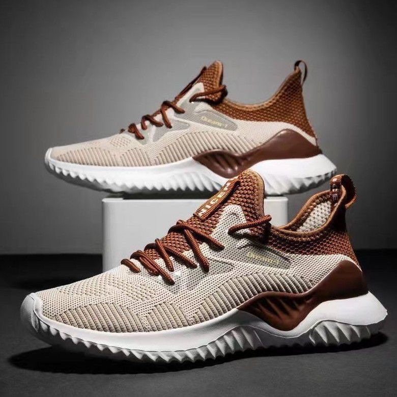 Men's Shoes 2024 Autumn New Men's sports shoes, popular flying woven breathable running shoes, casual men's shoes manufacturer wholesale full figure
