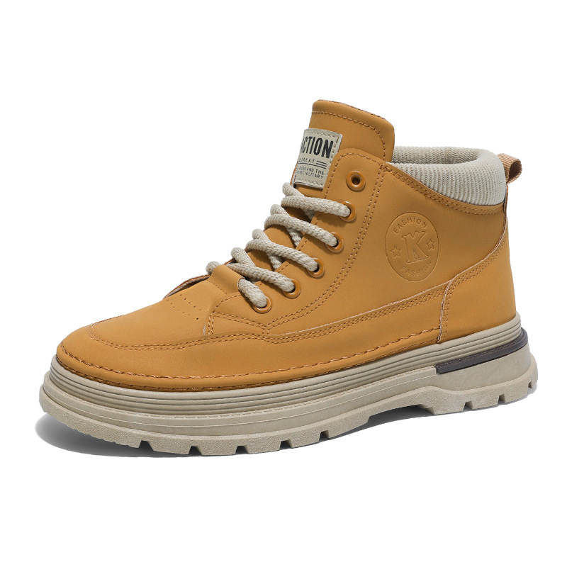 Martin Boots men's autumn new style British retro high-top workwear shoes, trendy and versatile thick-soled casual shoes, short boots Item Picture