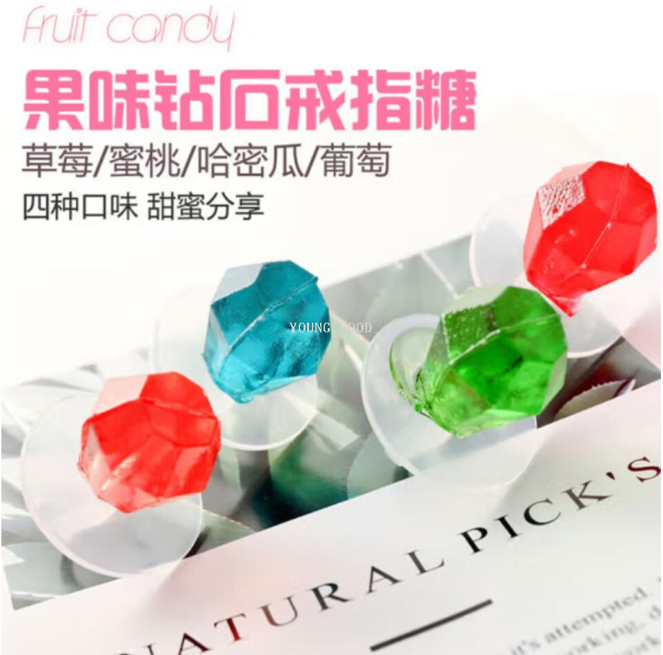包邮批发！韩国韩美禾青葡萄味宝石戒指糖60g进口零食手办糖果详情6