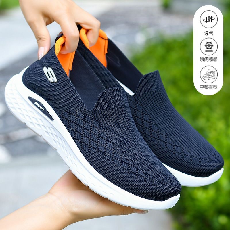 Breathable net shoes for men, 2025 Summer new style, lazy person, hollowed-out one-step casual running, soft sole and soft upper, wholesale for export details Picture
