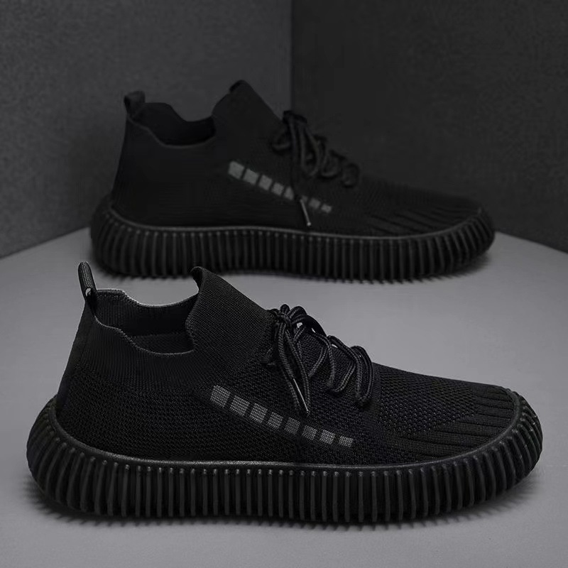 Men's autumn sports shoes with mesh breathable soft soles, ultra-light casual shoes, flat running shoes, cross-border export wholesale Specification drawing