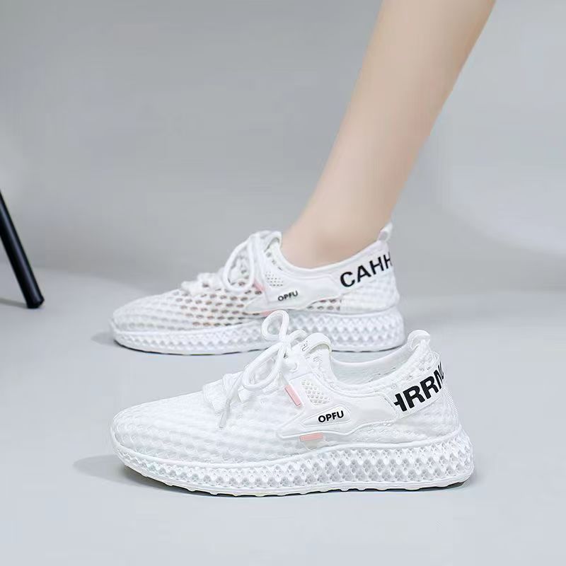 Summer net shoes for women 2024 New style: Versatile and breathable net surface running woven shoes for women, soft-soled sports and casual shoes Specification drawing