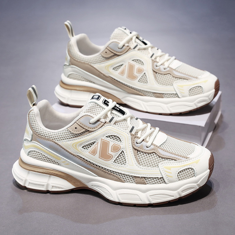 New breathable mesh shoes for men in summer, Korean style trendy and versatile thick-soled sports shoes, casual dad shoes for men Application Scenario