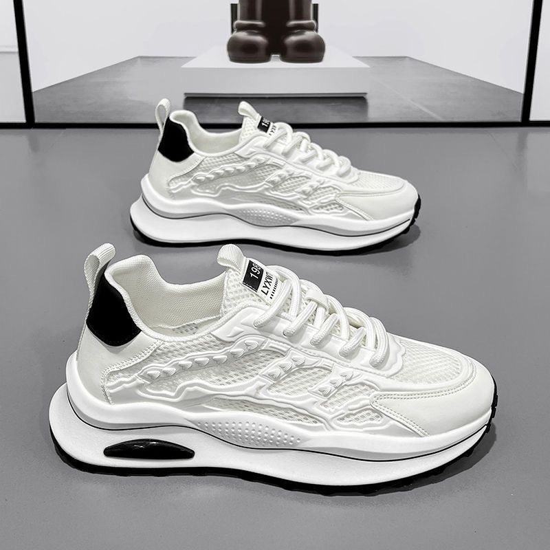 Summer men's shoes 2025 new breathable mesh white sneakers, men's trendy and versatile sports shoes, casual dad trendy shoes Specification drawing