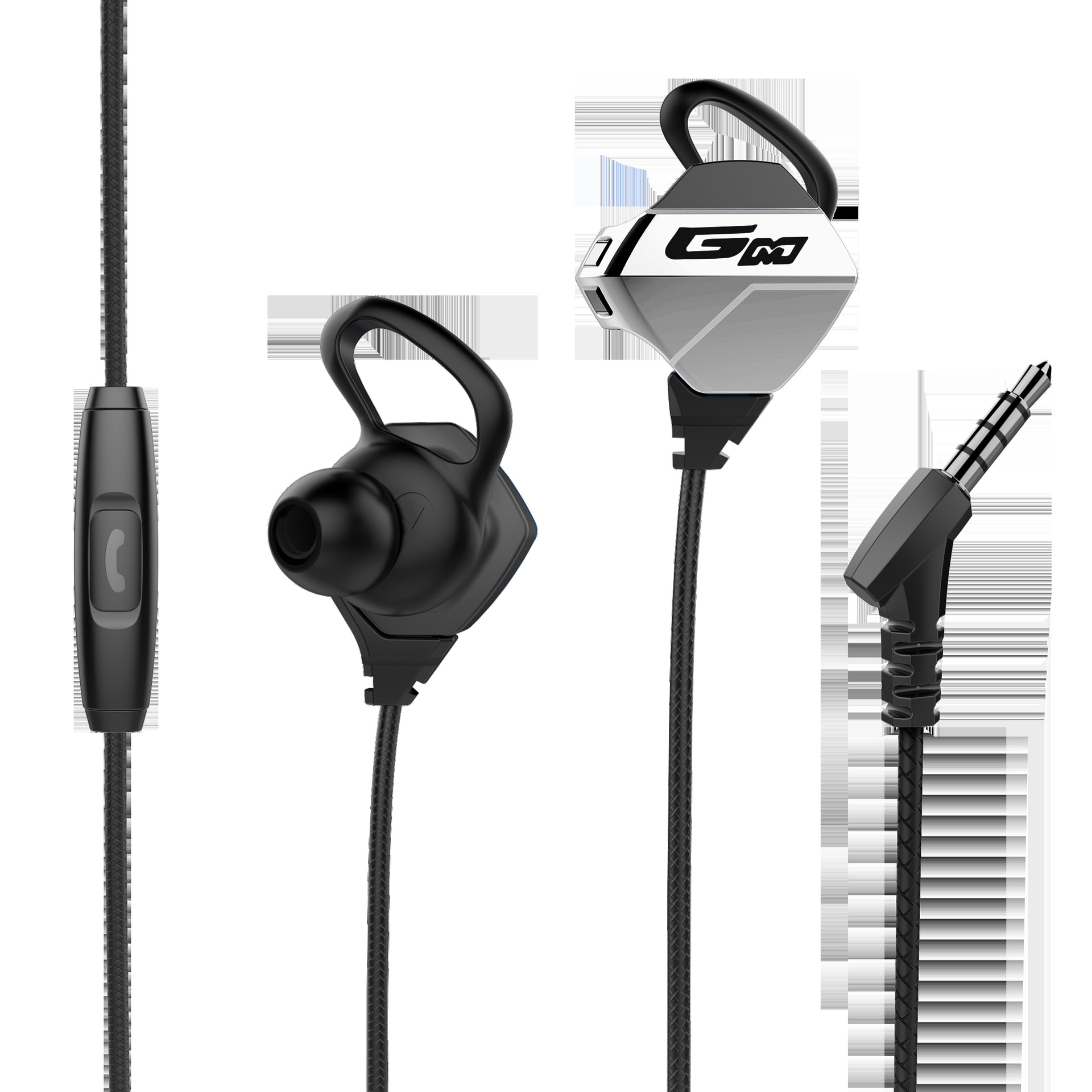 Private model GM gaming e-sports headphones with line control, voice call, microphone, mobile game, computer in-ear, wired 3.5 interface Application Scenario