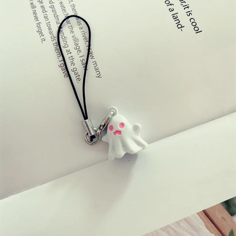 Ins-style cartoon cute 3D ghost phone pendant, USB flash drive pendant, personalized lanyard, anti-loss Halloween gift details Picture