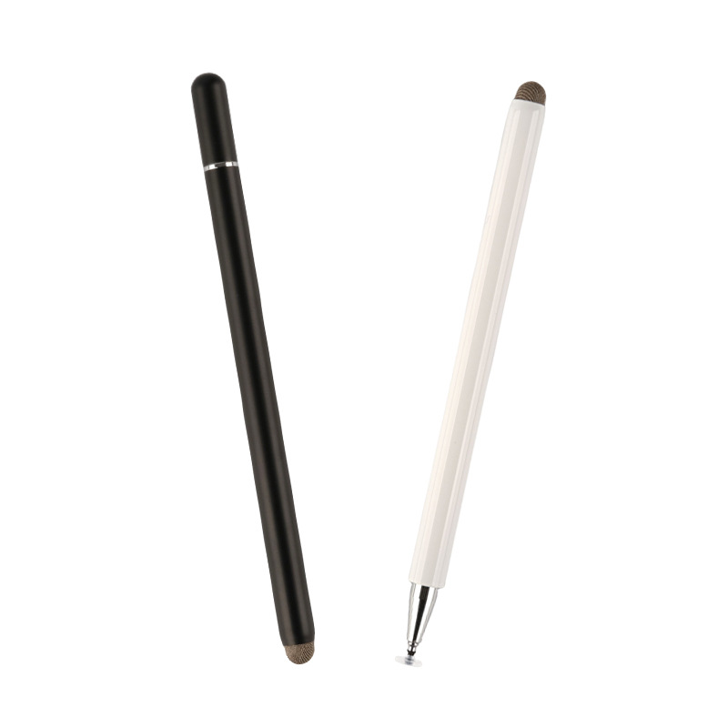 Dual-purpose fiber cloth head mobile phone universal touch capacitive pen, transparent disc touch screen touch pen, handwriting pen in stock Item Picture