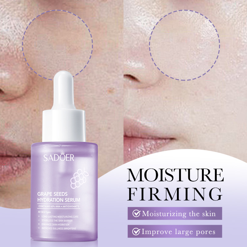 Cross-border export wholesale of SADOER Grape Seed Antioxidant Moisturizing Essence and Hydrating Essence in full English Application Scenario