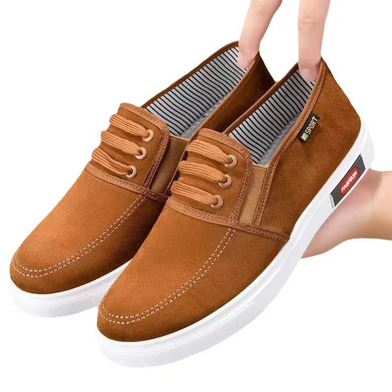 Lazy canvas shoes for men, new Beijing cloth shoes for men, men's rest shoes, one-foot breathable shoes for men wholesale Item Picture