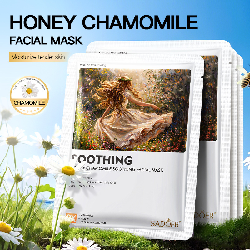 Wholesale of all-English SADOER honey Chamomile Soothing Mask, Hydrating and moisturizing cross-border export mask and skin care products full figure