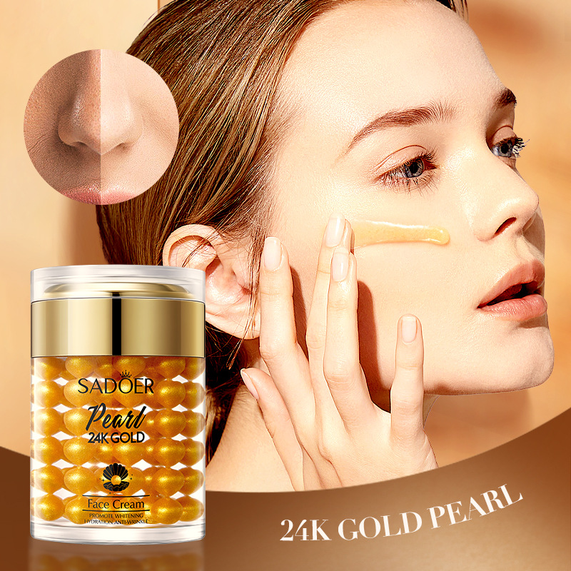Cross-border export wholesale of SADOER24K Gold Pearl Collagen Whitening Moisturizing Cream and Brightening Cream Specification drawing
