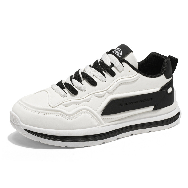 Men's Spring 2025 new breathable casual sports shoes, anti-slip soft-soled white sneakers, men's trendy dad shoes Item Picture