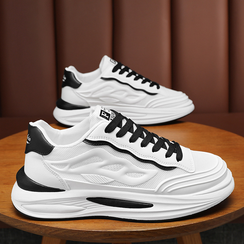 New breathable mesh white men's shoes for summer, Korean style trendy and versatile sports shoes, casual dad trendy shoes Application Scenario