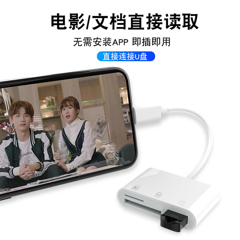 Suitable for sd/tf 2-in-1 card reader, Type-C iPhone, Type-C memory card, OTG adapter, multi-functional Specification drawing