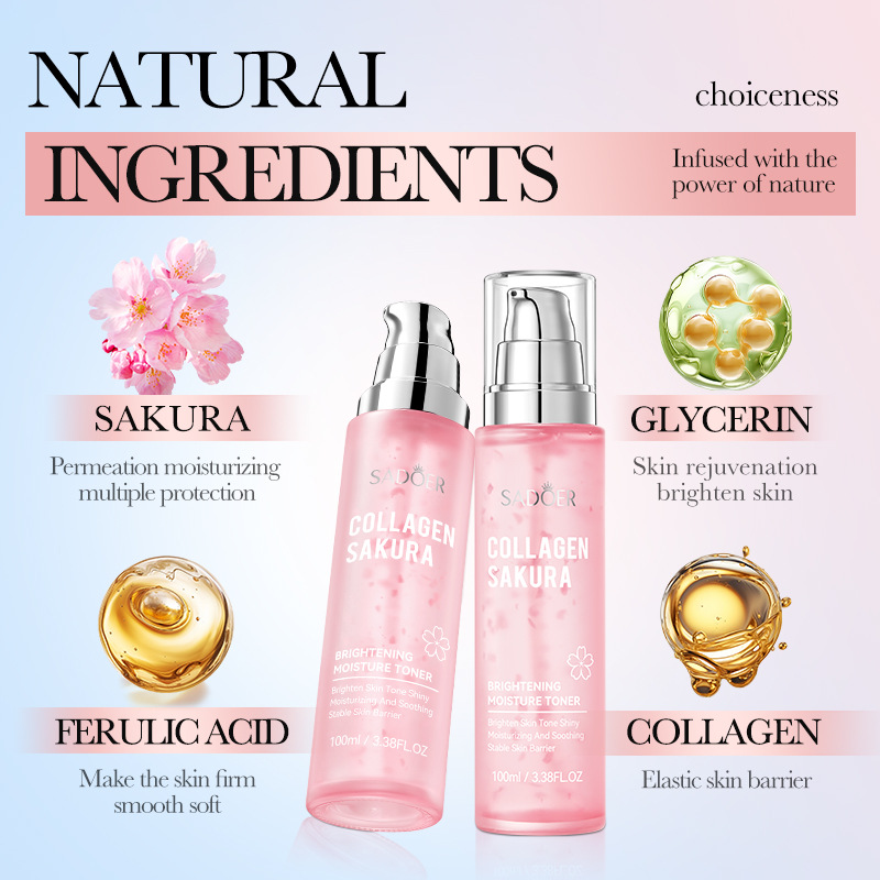 SADOER Sakura Collagen Moisturizing and BrighTening Toner Cross-border Export Wholesale Application Scenario