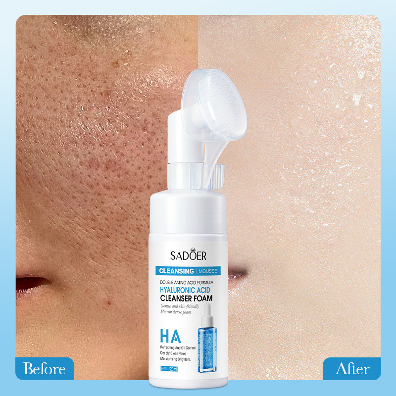Cross-border wholesale of SADOER hyaluronic acid amino acid Cleansing mousse and foaming facial cleanser in English Item Picture