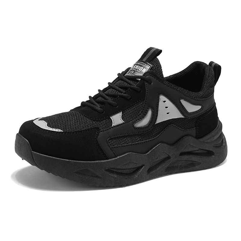 New breathable mesh shoes for men in spring, trendy and versatile men's sports shoes, thick-soled casual running dad shoes Item Picture