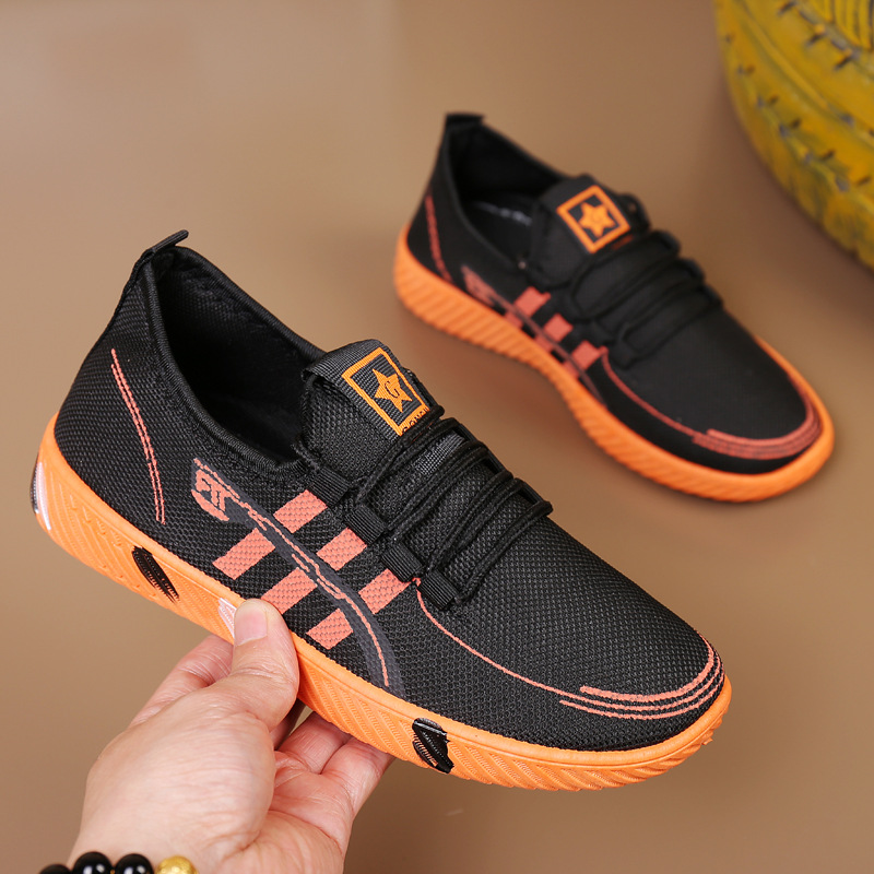 Spring fashion men's shoes: flying woven breathable mesh student shoes, men's versatile casual shoes, one-piece consignment details Picture