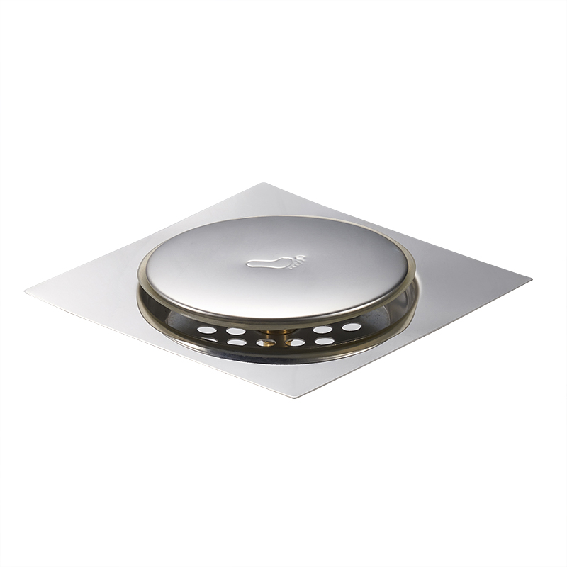 15*15 20*20 10*10 不锈钢201 304弹跳地漏 20年地漏工厂直销  脚印弹跳白底实物图