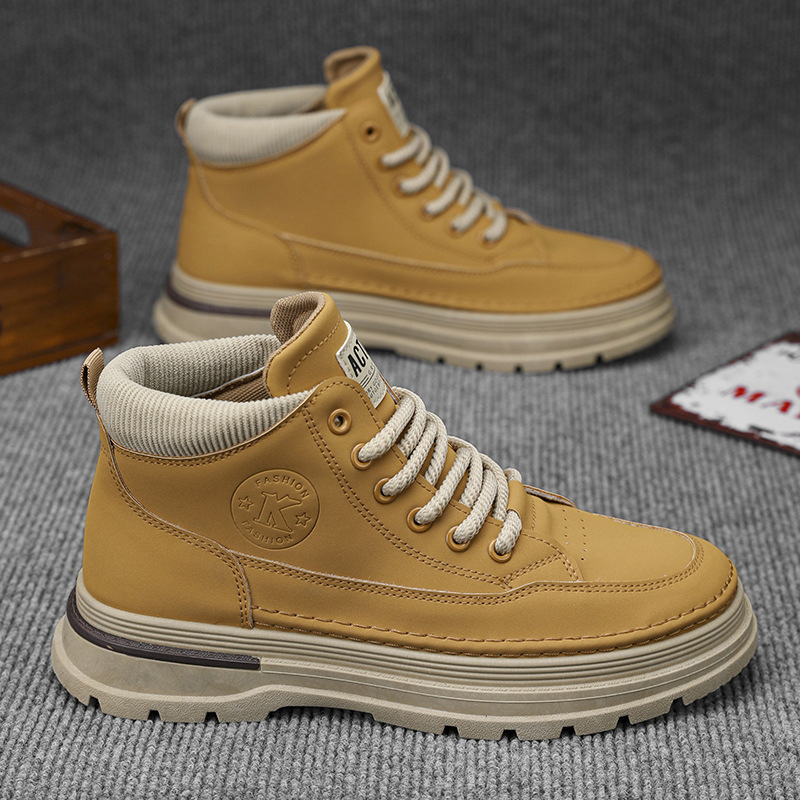 Martin Boots Men's autumn new British-style retro high-top workwear shoes are trendy and versatile, thick-soled sporty and casual ankle boots details Picture
