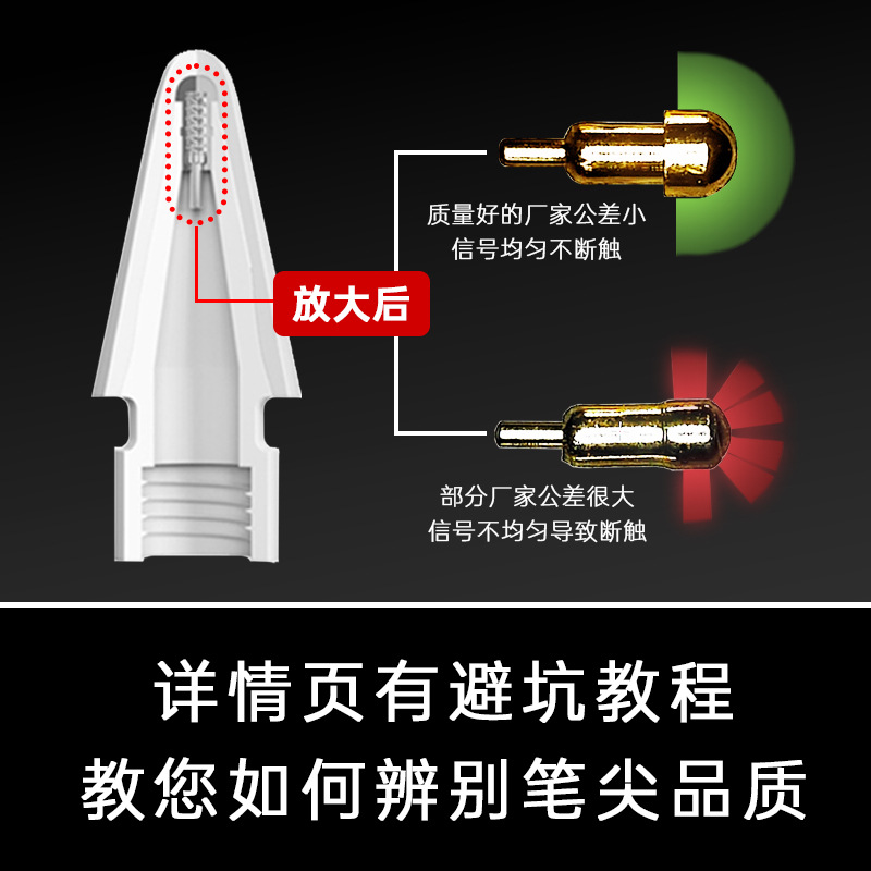 Suitable for apple pencil nib. Apple Pencil nib for ipad Generation 1 and 2 niB 2B2H dual resistance NI silent Application Scenario