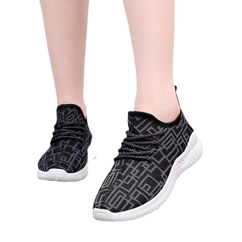 2023 New trendy shoes for women, versatile student sports shoes, lightweight and comfortable shoes, super breathable flying mesh surface shoes Item Picture