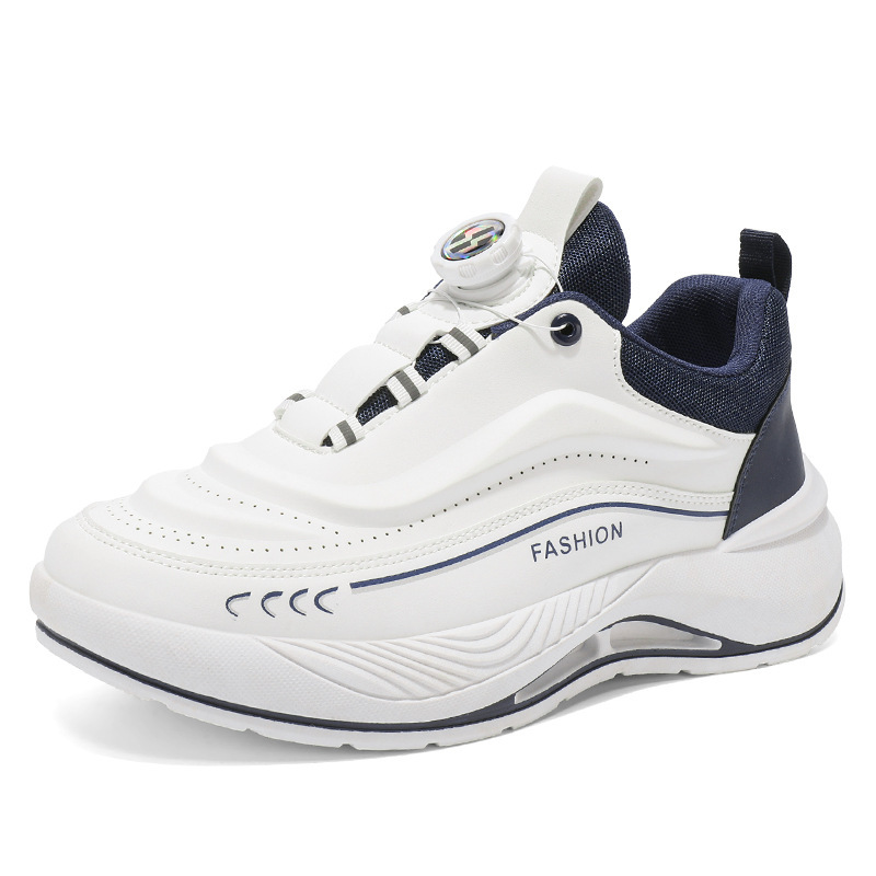 Spring men's shoes: New breathable white sneakers for men, trendy and versatile thick-soled sports shoes, casual running dad shoes for men Item Picture