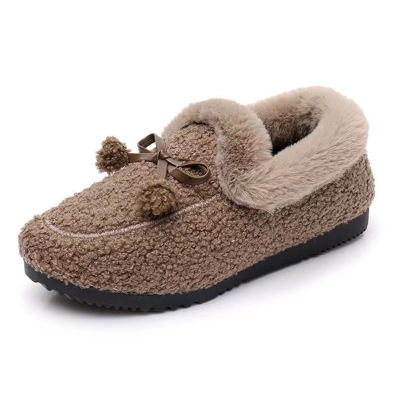 Doudou Shoes Autumn and Winter new women's cotton shoes, Korean-style fleece women's shoes, woolen shoes, warm home women's shoes, one-piece consignment Item Picture