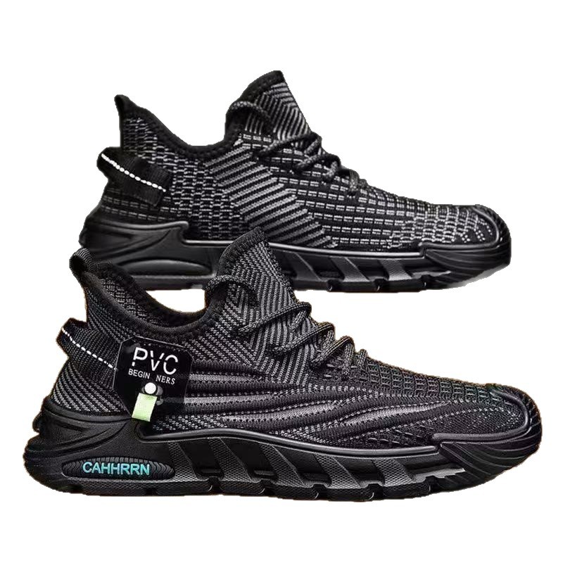 Men's summer 2025 new style trendy, versatile and breathable flying mesh shoes, men's casual soft-soled lightweight sports shoes Item Picture