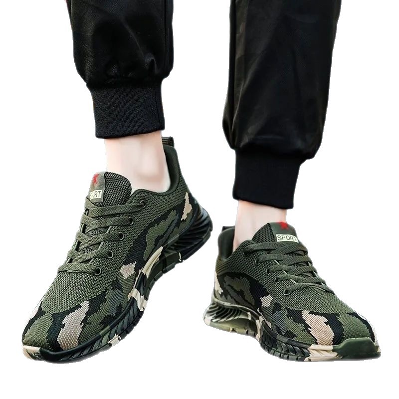 Spring/Summer 2025 new men's shoes, running shoes, hiking shoes, dad's shoes, cross-border wholesale for export, camouflage shoes, breathable mesh fabric Item Picture