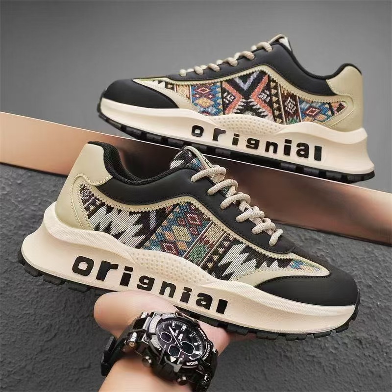 Men's shoes 2025 Spring New low-top trendy and stylish printed mesh dad shoes for men, casual and comfortable, export batch details Picture