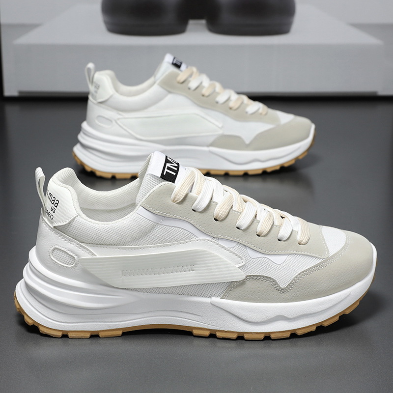 Summer men's shoes 2024 new breathable mesh white sneakers Men's sports shoes Korean style versatile casual dad shoes men full figure