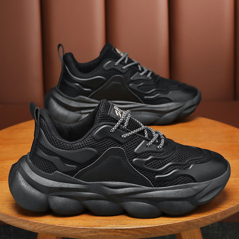 New summer men's shoes: Breathable mesh coconut shoes, trendy and versatile thick-soled sports shoes, casual running dad shoes Specification drawing