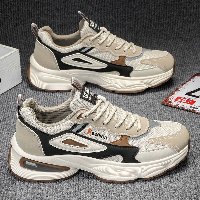 New breathable mesh youth sports shoes for men in autumn, Korean-style trendy and versatile thick-soled casual dad shoes Specification drawing