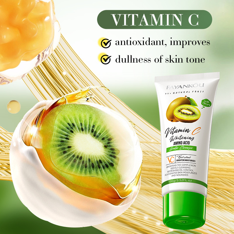 FAYANKOU Kiwi Fruit VC Whitening Amino Acid Gentle Facial Cleanser Cross-border export wholesale Specification drawing