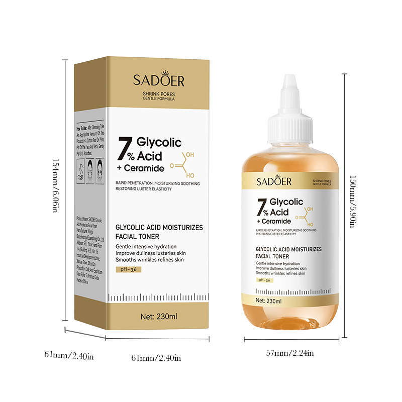Cross-border export wholesale of SADOER Glycolic Acid Soothing Moisturizing Essence Water for Skin Rejuvenation and Hydration Item Picture