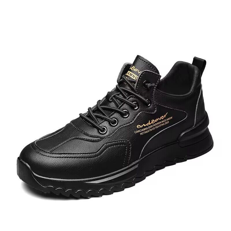 New breathable and waterproof men's shoes for spring, men's trendy and versatile thick-soled white sneakers, sporty and casual dad trendy shoes Item Picture