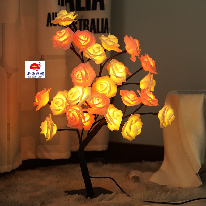 led cherry blossom lights, tree lights, rose, maple leaf, fiber optic flower decorations, gifts, night lights Specification image