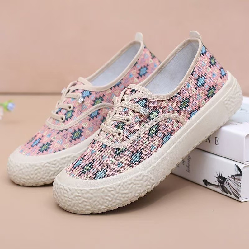 In 2025, new summer women's shoes, canvas shoes, fisherman shoes, low-top net shoes, cross-border wholesale for export, single shoes, breathable and versatile Specification drawing