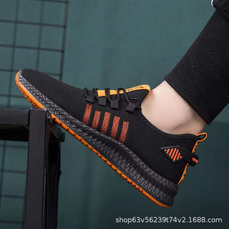 New men's autumn breathable mesh shoes, men's 2021 new lightweight soft-soled running shoes, student sports shoes, durable full figure