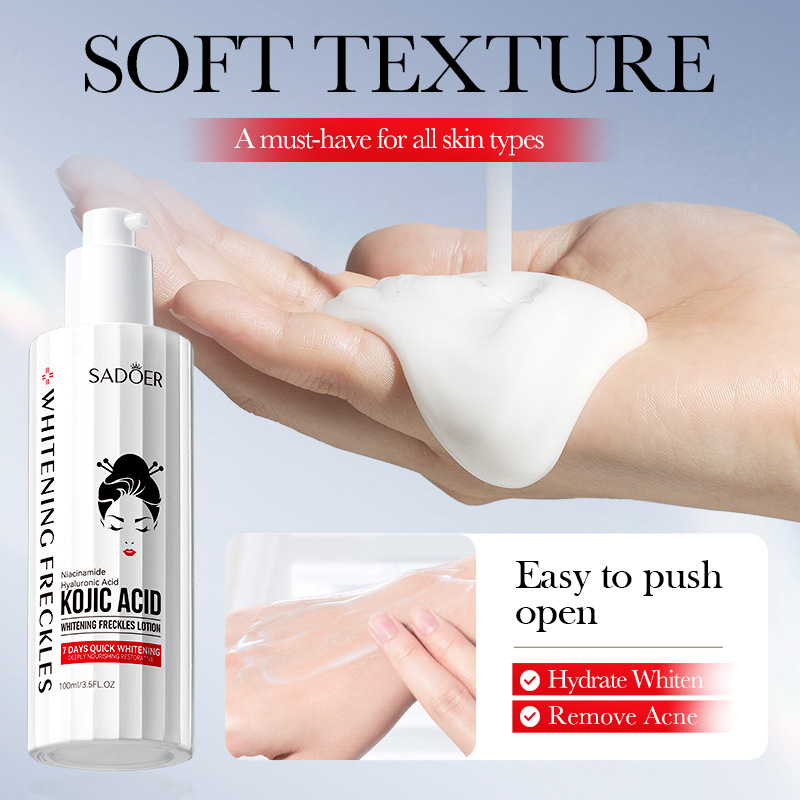 Cross-border export wholesale of SADOER Kojic acid Whitening and freckle-Removing Lotion, Brightening, Moisturizing and Nourishing Lotion Application Scenario